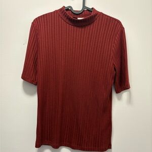 Ribbed Dark Red Women's Top from H&M